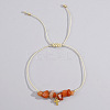 Bohemian Style Cross Natural Carnelian Braided Beaded Bracelets for Women XK2373-3-1