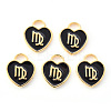 Light Gold Plated Alloy Enamel Pendants ENAM-R136-30-21-1