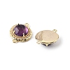 Natural Amethyst Faceted Connector Charms G-H323-03G-11-2