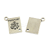Tibetan Style Alloy Rectangle with Word Passport Links connectors TIBE-Q037-005-RS-1