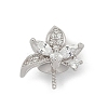 925 Sterling Silver Pave Clear Cubic Zirconia Flower Pendant Bails STER-P068-05P-1