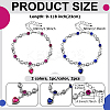 2Pcs 2 Colors Heart Alloy Rhinestone Charms Bracelets BJEW-HY0001-06-2