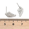 Brass Micro Pave Cubic Zirconia Stud Earring Findings KK-Z094-13P-3