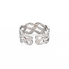 Non-Tarnish 304 Stainless Steel Wave Wrap Open Cuff Ring for Women LS-RJEW-S405-243P-2