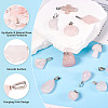 12Pcs 12 Style Synthetic & Natural Rose Quartz Pendants G-TA0002-20-6