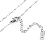 304 Stainless Steel Pave Clear Cubic Zirconia Heart & Ring Pendant Necklaces for Women NJEW-K276-06P-2