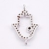 Brass Micro Pave Cubic Zirconia Links ZIRC-E149-12P-2