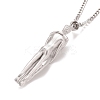 Brass Human Hug Pendant Necklace with 201 Stainless Steel Curb Chains for Women NJEW-I114-01P-3