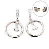Brass Micro Pave Clear Cubic Zirconia Dangle Stud Earrings EJEW-M103-05P-4