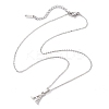Alloy Rhinestone Letter Pendant Necklaces NJEW-JN04886-5