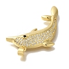Dolphin Rack Plating Brass Micro Pave Cubic Zirconia Pendants KK-U019-26G-2