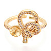 Knot Brass Micro Pave Cubic Zirconia Cup Peg Ring Settings KK-N274-23G-2
