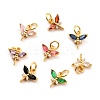 Brass Micro Pave Cubic Zirconia Charms KK-A156-07G-RS-1