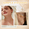 1Pc Brass Crystal Rhinestone Rotatable Crown Cross Pendant Cable Chain Necklaces for Women NJEW-LP0001-30-4