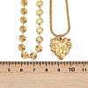 304 Stainless Steel Heart Pendant Flat Sequin Chain Double Layer Necklaces for Women LS-NJEW-F343-03G-8