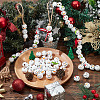 60Pcs 6 Styles Round Christmas Snowman Print Wood European Beads WOOD-PH0002-98-5