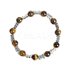 Christmas Theme Natural Tiger Eye Stretch Bracelets PW-WGC1682-06-1