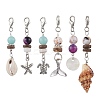 6Pcs Natural Freshwater Shell & Alloy Pendant Decorations HJEW-JM02735-1