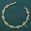 Brass Enamel Turquoise Sea Horse Link Chain Bracelets LS-BJEW-C118-03G-1