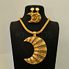 Brass Hollow Moon Pendant Necklaces & Earring Sets FS-WGD9A46-01-1