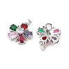 Brass Micro Pave Cubic Zirconia Pendants KK-S532-10P-B-2