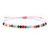 Natural & Synthetic Mixed Stones Round Bead Braided Bracelets NZ3307-4-1