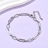 304 Stainless Steel Oval Link Anklets for Women AJEW-U025-01P-1
