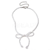 Bowknot 304 Stainless Steel Necklaces NJEW-JN04670-01-1
