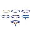 7Pcs 7 Style Natural & Synthetic Mixed Gemstone & Glass Seed Beaded Stretch Bracelets Set BJEW-JB08892-04-4