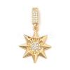 Rack Plating Leaf Brass With Rhinestone Pendants KK-S407-04G-1