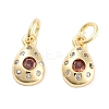 Brass Micro Pave Cubic Zirconia Charms KK-C051-02G-03-1