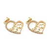 Brass Micro Pave Cubic Zirconia Pendants KK-R229-11G-B-1