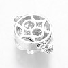Hollow Flower Rack Plating Brass Micro Pave Cubic Zirconia Box Clasps KK-L141-14P-NR-2