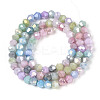 Ombre Effect Dyed Glass Beads Strands GLAA-T025-4mm-09K-2