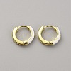 Enamel Hoop Earrings with Clear Cubic Zirconia EJEW-WH0004-39G-2