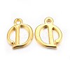 Golden Plated Alloy Letter Pendants X-PALLOY-J718-01G-D-1