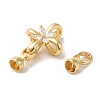 Rack Plating Brass Pave Clear Cubic Zirconia Fold Over Clasps KK-E084-11G-2