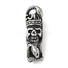 304 Stainless Steel Snake Wrapped Skull Connector Charms STAS-Z147-13AS-1
