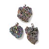 Electroplated Raw Rough Natural Druzy Agate Pendants G-H084-07P-04-1