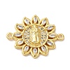Religion Brass Pave Clear Cubic Zirconia Connector Charms FIND-Z041-13D-1