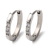 304 Stainless Steel Clear Cubic Zirconia Hoop Earrings EJEW-D331-18C-P-2