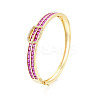 Cubic Zirconia Belt Buckle Hinged Bangle BJEW-N014-012-4
