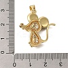Rack Plating Brass Micro Pave Cubic Zirconia Pendants ZIRC-F142-11G-02-3