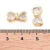 Brass with Clear Cubic Zirconia Bead KK-B102-38G-3