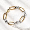 304 Stainless Steel Oval Link Chain Bracelets for Women LS-BJEW-D377-01D-3
