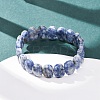 Natural Blue Spot Jasper Faceted Beaded Stretch Bracelets for Women BJEW-K251-07M-2