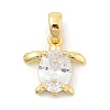 Rack Plating Leaf Brass Clear Cubic Zirconia Pendants KK-S407-13G-A-1