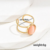 Stylish 201 Stainless Steel Cat Eye Oval Open Cuff Ring for Women Vacation Gift TD2931-1-1