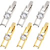 12Pcs 2 Colors Rack Plating Brass Micro Pave Clear Cubic Zirconia Fold Over Clasps KK-BBC0021-34-1