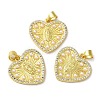 Rack Plating Brass Cubic Zirconia Pendants KK-Q771-01G-2